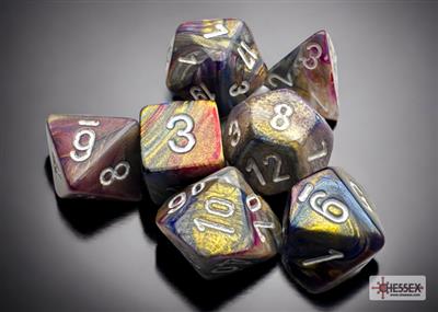 [CHX20440] Chessex Festive Mini-Polyhedral Carousel/white 7-Die Set