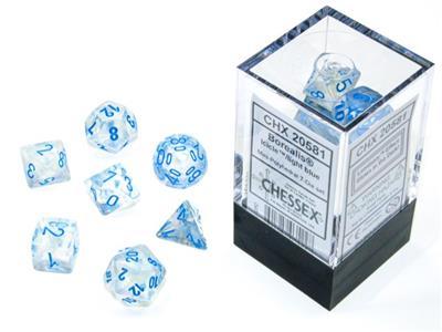 [20581] Chessex Borealis Mini-Polyhedral Icicle/light blue Luminary 7-Die Set