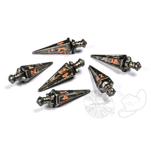 [STG83033] PolyHero Warrior 6d6 Swords Steel Grey