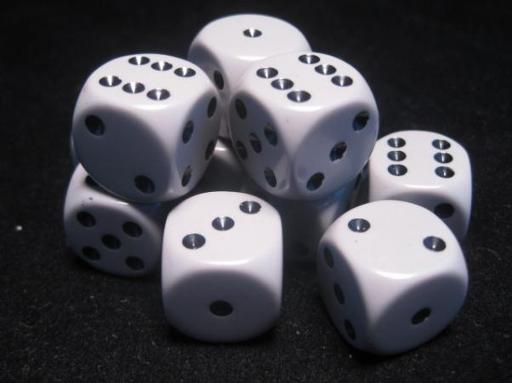[CHX25610] Dice Sets Dark Grey/Black Opaque 16mm d6 (12)