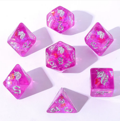 [HYG00329] Lumina Unicornia Round Edged Dice Set (7)