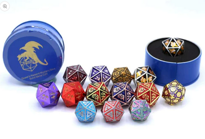 [HYG00212] Quests Reward Mystery Dice Solid Metal D20