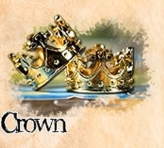 [MDGSKS0340] Player Token Gold Color Crown In Metal Alloy