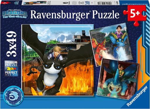 [Ravensburger-05688] 3 Puzzles - Dragons (3x49pc)