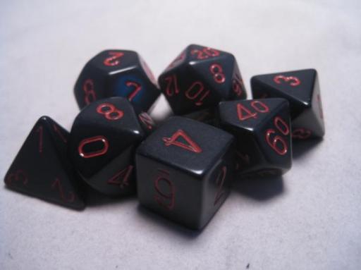 [CHX25418] RPG Dice Sets Black/Red Opaque Polyhedral 7-Die Set