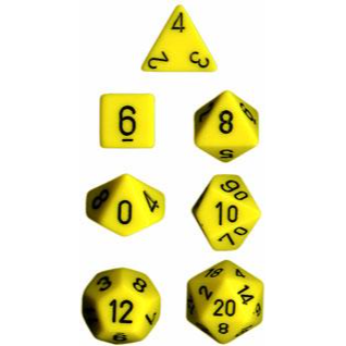 [CHX25402] RPG Dice Sets Yellow/Black Opaque Polyhedral 7-Die Set