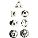 RPG Dice Sets White/Black Opaque Polyhedral 7-Die Set