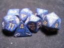 Chessex Golden Cobalt Poly 7-dice Cube