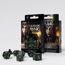 Classic Runic Black & Green Dice Set (7)