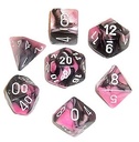 Gemini Mini-Polyhedral Black-Pink/white 7-Die Set