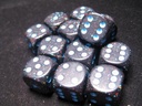 Dice Sets Blue Stars Speckled 16mm d6 (12)