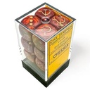 Chessex 16mm WWII Dice Soviet Scarab Scarlet/Gold (12)