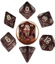 Mini Polyhedral Dice Set Ethereal Black with White Numbers