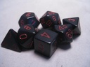 RPG Dice Sets Black/Red Opaque Polyhedral 7-Die Set