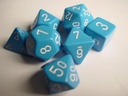 RPG Dice Sets Light Blue/White Opaque Polyhedral 7-Die Set