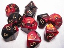 Dice Sets Black-Red/Gold Gemini d10 Set (10)
