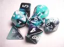 RPG Dice Sets Gemini 5 Black-Shell/White Polyhedral 7-Die Set