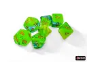 Gemini Polyhedral Plasma Green-Teal/orange Luminary 7-Die Set