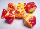 RPG Dice Sets Gemini 5 Red Yellow/Silver Polyhedral 7-Die Set