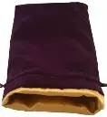 Purple Velvet Dice Bag with Gold Satin Lining 6x8 