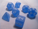 RPG Dice Sets Blue/White Frosted Polyhedral 7-Die Set