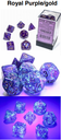 Borealis Polyhedral Royal Purple/gold Luminary 7-Die Set
