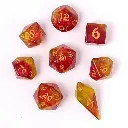Hymgho 8 Piece RPG Dice Set Phoenix Feather