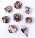 Hymgho 8 Piece RPG Dice Set Wraith Shadow
