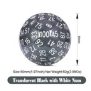 D100 Dice Transparent Gray