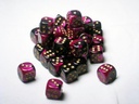 Dice Sets Gemini 4 12mm D6 Black Purple/gold (36)